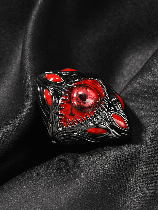Dark Style Red Eye Copper Ring 