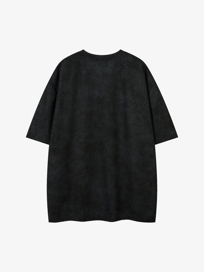 Oversized Graphic Suede Print T-Shirt 