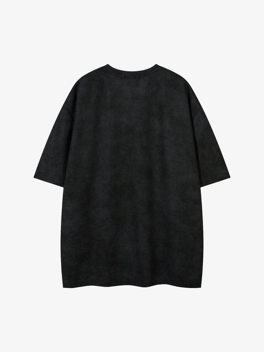 Oversized Graphic Suede Print T-Shirt 