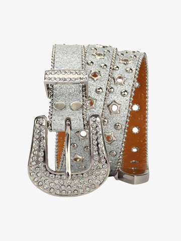 Sparkling Silver Rhinestone Embellishments Belt - 2446 