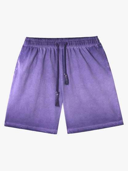 Distressed Washed Drawstring Shorts 