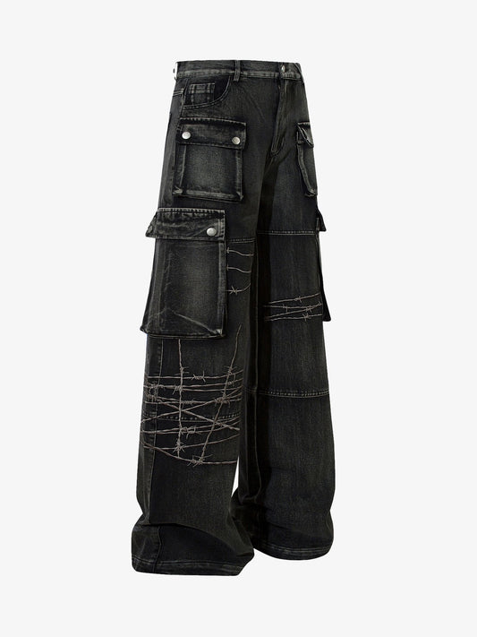 Thesupermade High Street Embroidery Hip-Hop Jeans - 2122 
