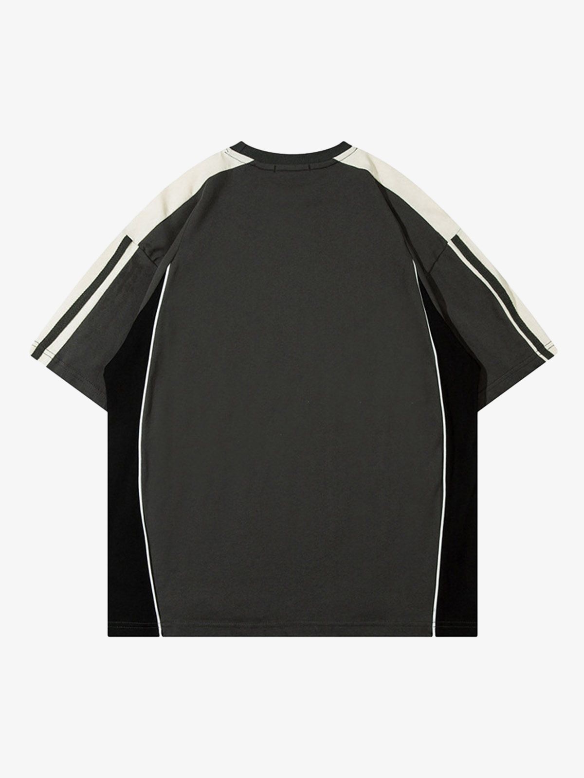 Color-Blocked Strip Racing T-shirt - 2076 
