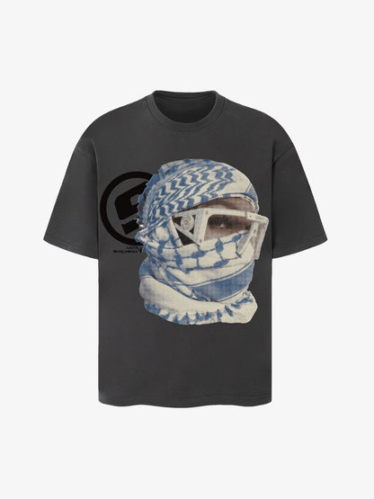 Masked Portrait Graphic T-Shirt 