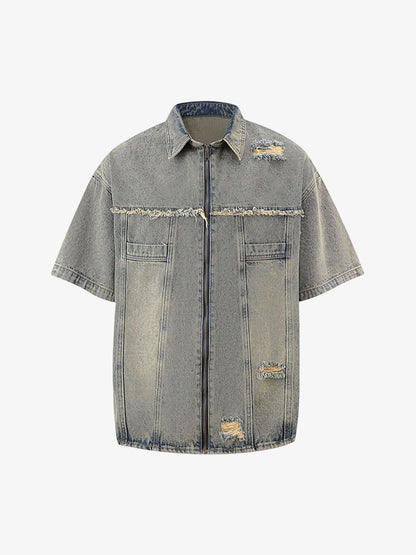 Ripped Denim Distressed Suit - 2460 