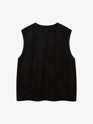 Suede Thorn Embroidered Vest 