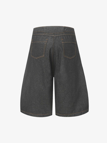 Deconstructed Split Contrast Stitching Scimitar Jorts 
