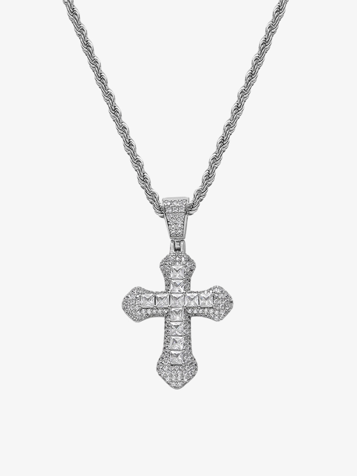 Thesupermade Corss Full Diamond Necklace-1514 