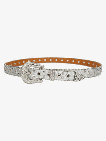 Sparkling Silver Rhinestone Embellishments Belt - 2446 