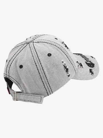 Distressed Letter Embroidery Baseball Cap 