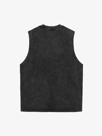 Original Fun Graffiti Print Vest Unique Graphic Tank Top 