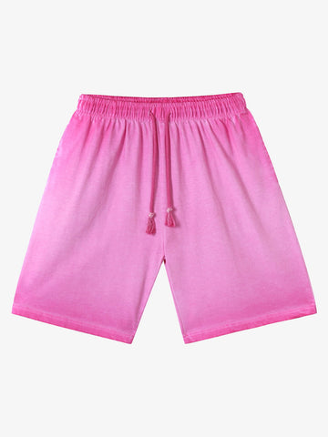 Distressed Washed Drawstring Shorts 
