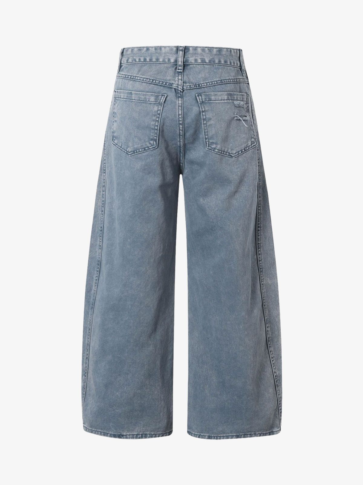 Washed Distressed Ripped Barrel Jeans 