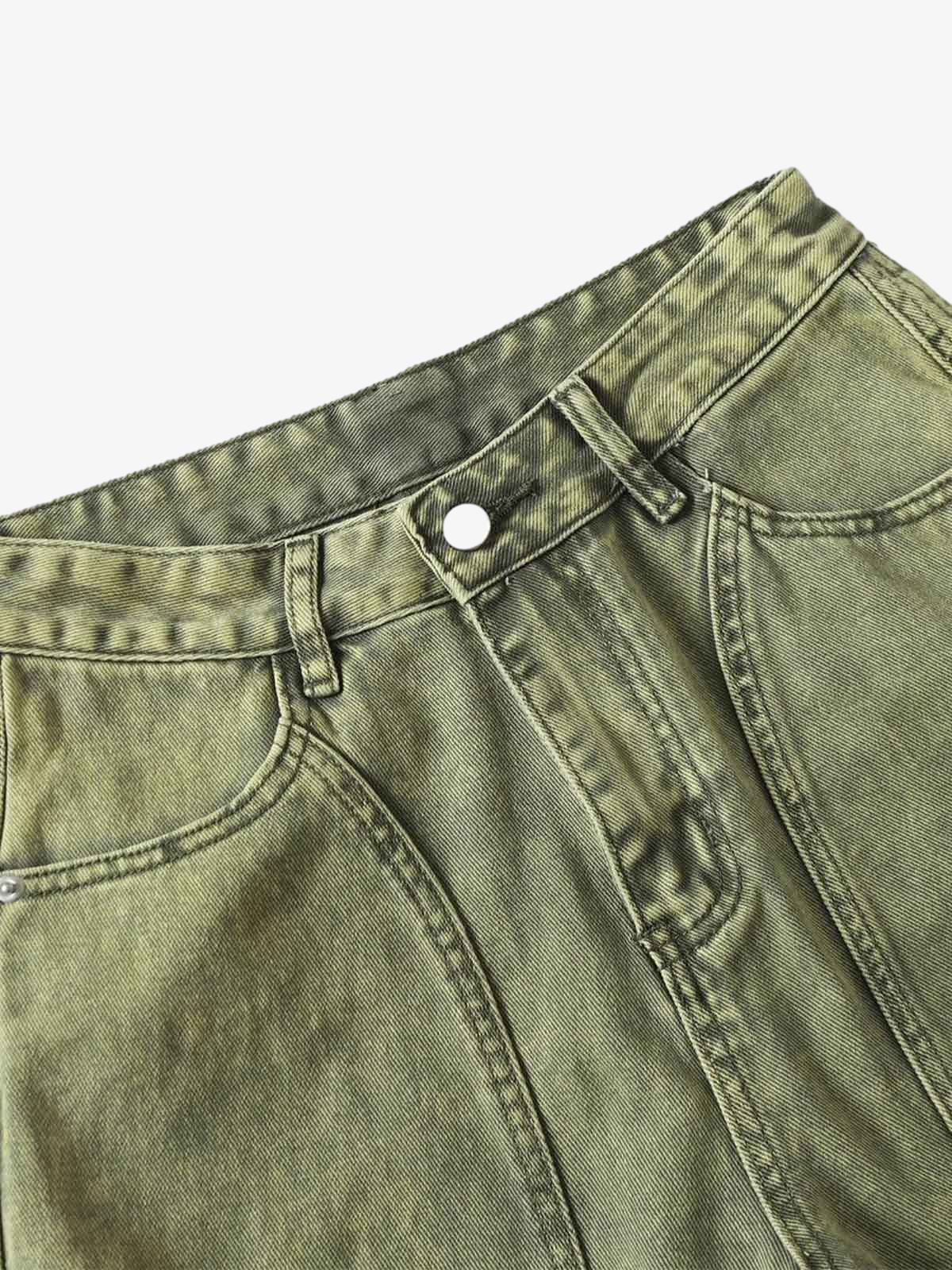 Washed Distressed Ripped Barrel Jeans 