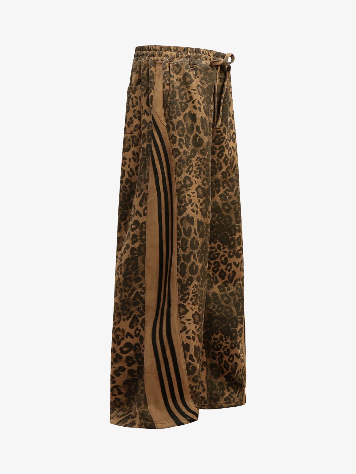 French Terry Cheetah Print Suede Tracksuit - 2277 