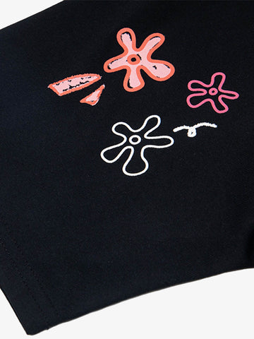 Floral Embroidered Crew Neck T-Shirt 