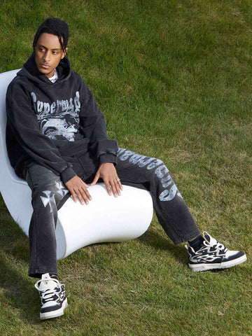 Thesupermade Heavy Washed Jesus Graphic Hoodie - 1973 