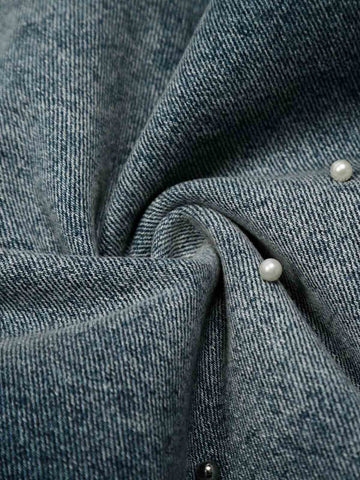 Washed Studded Denim Jorts 