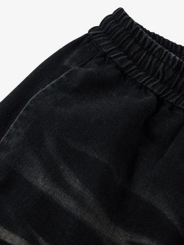 Washed Multi Pocket Drawstring Cargo Jeans 