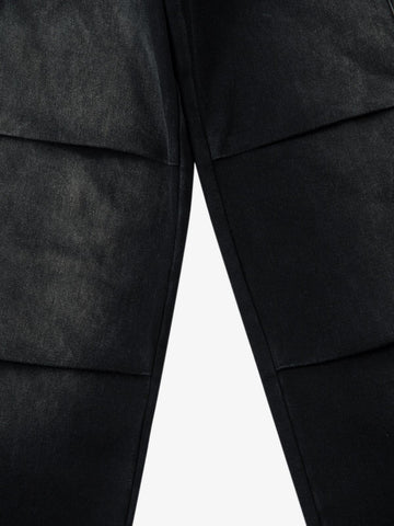 Washed Multi Pocket Drawstring Cargo Jeans 