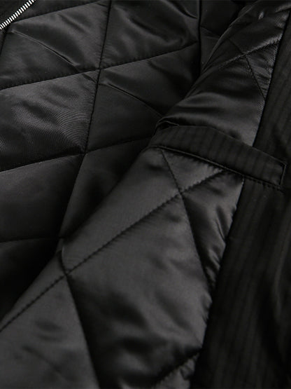 Retro Fur Hooded Fleece Bomber Jacket - 2478 