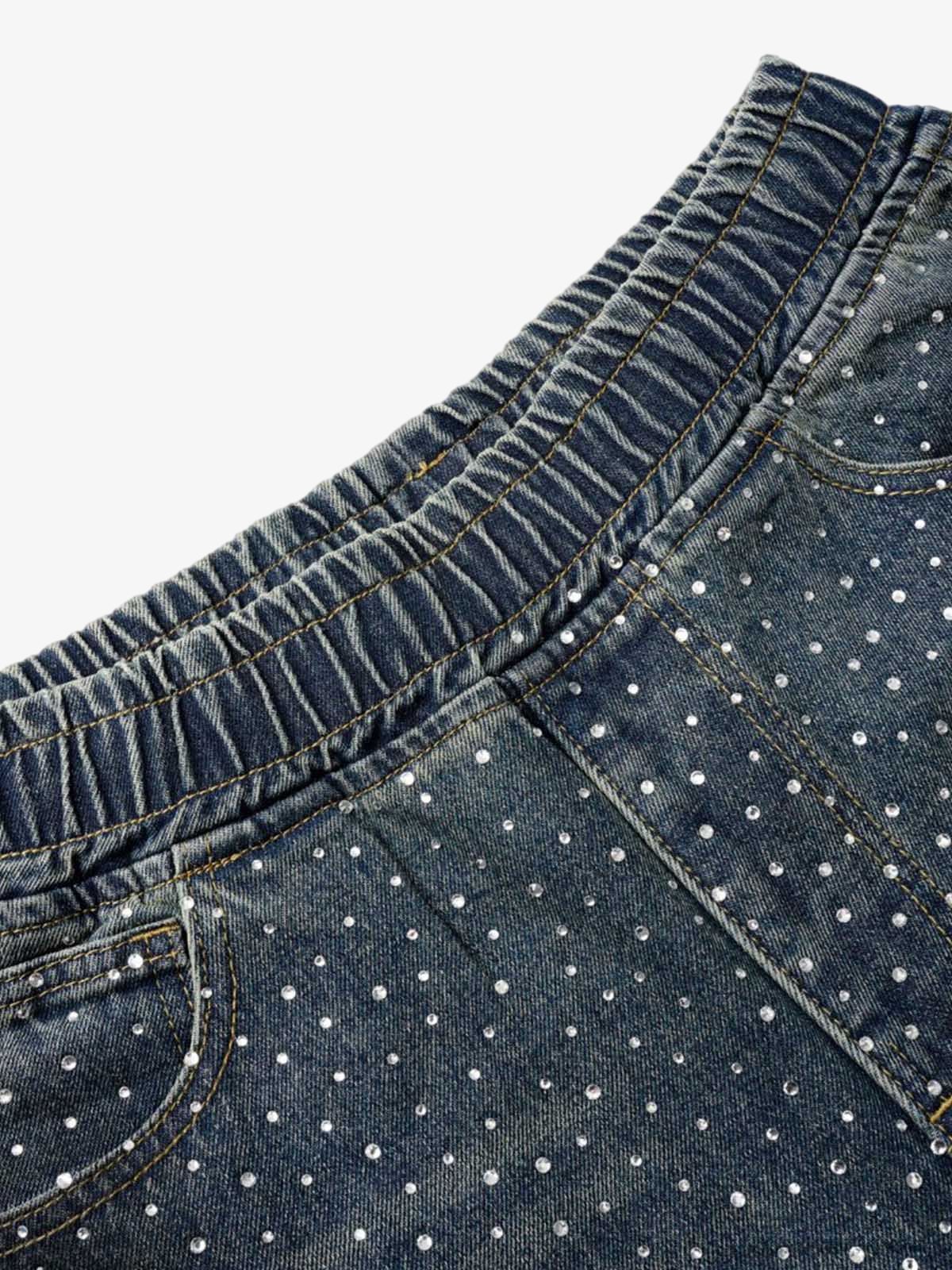 Heavy Diamond Drawstring Denim Jorts 
