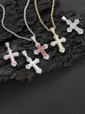 Thesupermade Corss Full Diamond Necklace-1514 