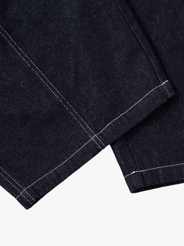 Deconstructed Contrast Stitching Barrel Jeans - 2326 