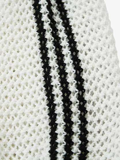 Knitted Short Sleeve Polo Sweater 