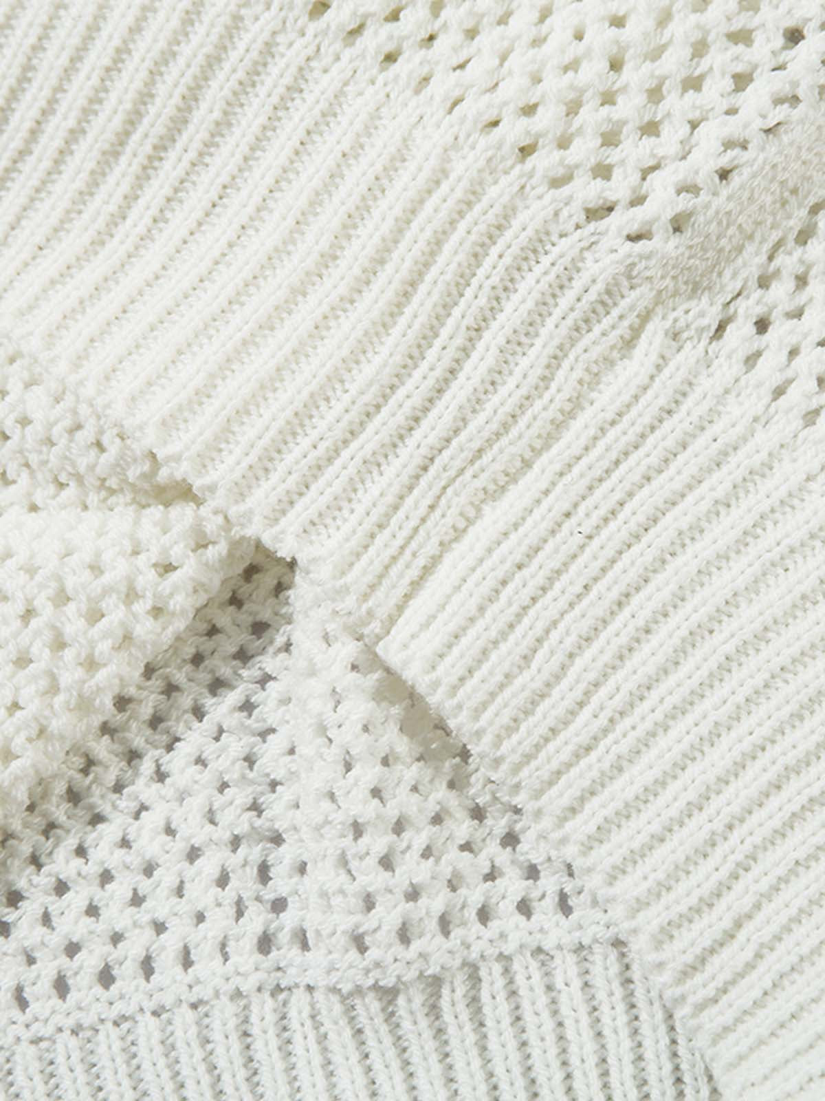 Knitted Short Sleeve Polo Sweater 