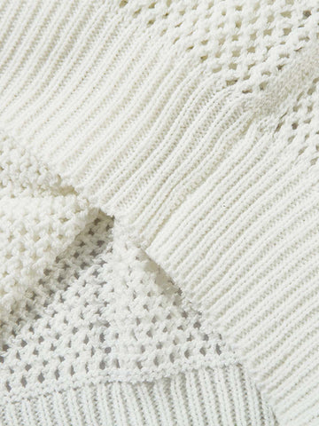Knitted Short Sleeve Polo Sweater 