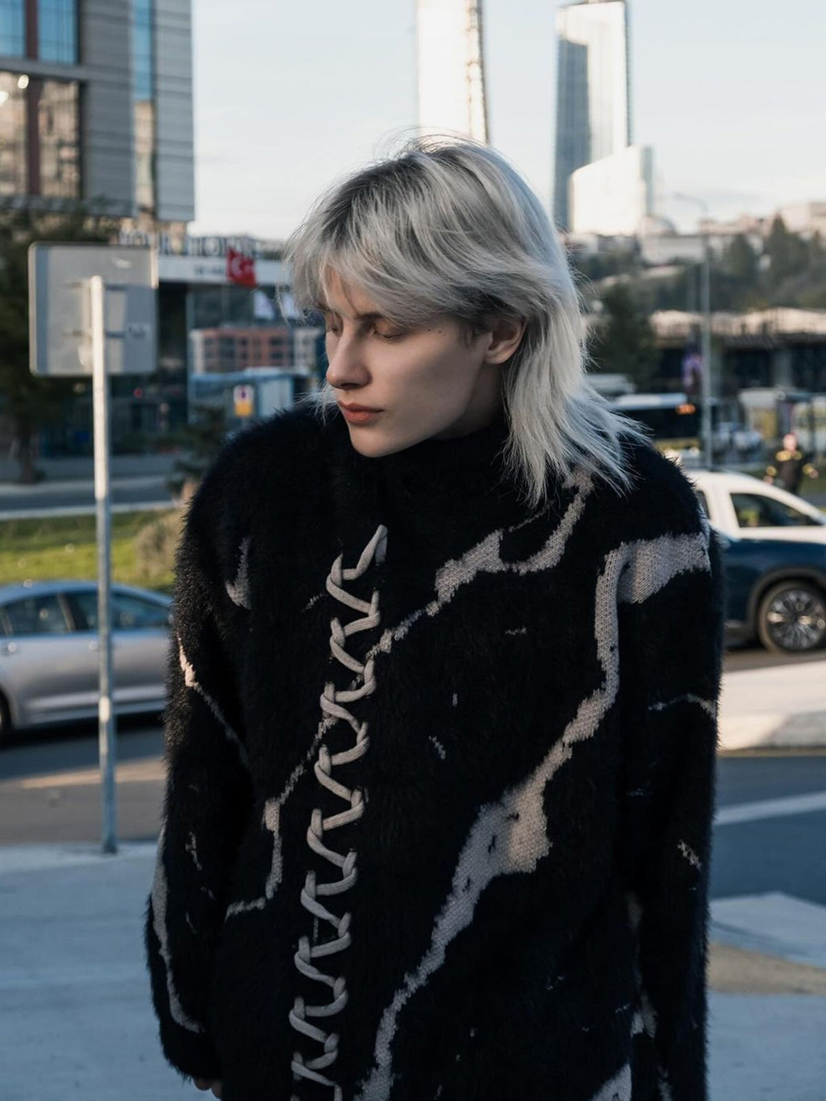 Thesupermade Ripped Knit Turtleneck Sweater - 1525 