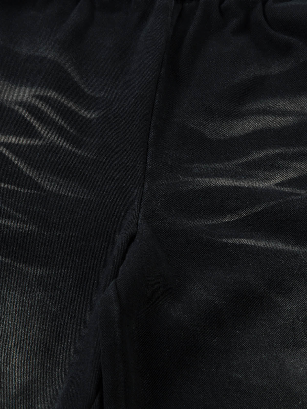 Washed Multi Pocket Drawstring Cargo Jeans 