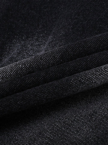 Thesupermade Old Washed Double Waistband Design Denim Jorts 