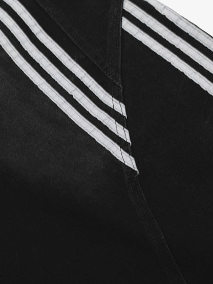 Contrast Side Stripe Denim Barrel Jeans - 2504 