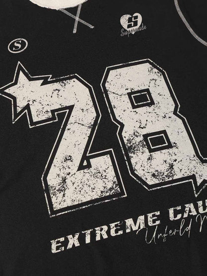 Distressed NO. 28 Jersey T-Shirt - 2442 