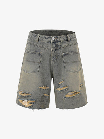 Ripped Denim Distressed Suit - 2460 