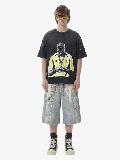 Vintage Soccer Figure Graphic T-Shirt 