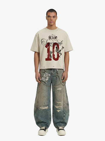 Vintage Soccer Player Graphic Number 10 T-Shirt 
