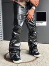 Thesupermade Schlaghose aus glänzendem Lackleder – 2396