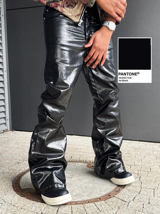 Thesupermade Schlaghose aus glänzendem Lackleder – 2396